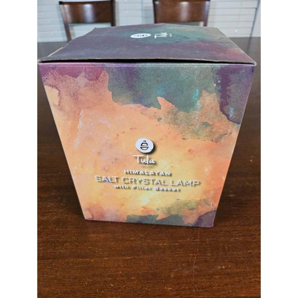 Tula Wellness Himalayan Salt Crystal Lamp Pink Orange Pillar Basket